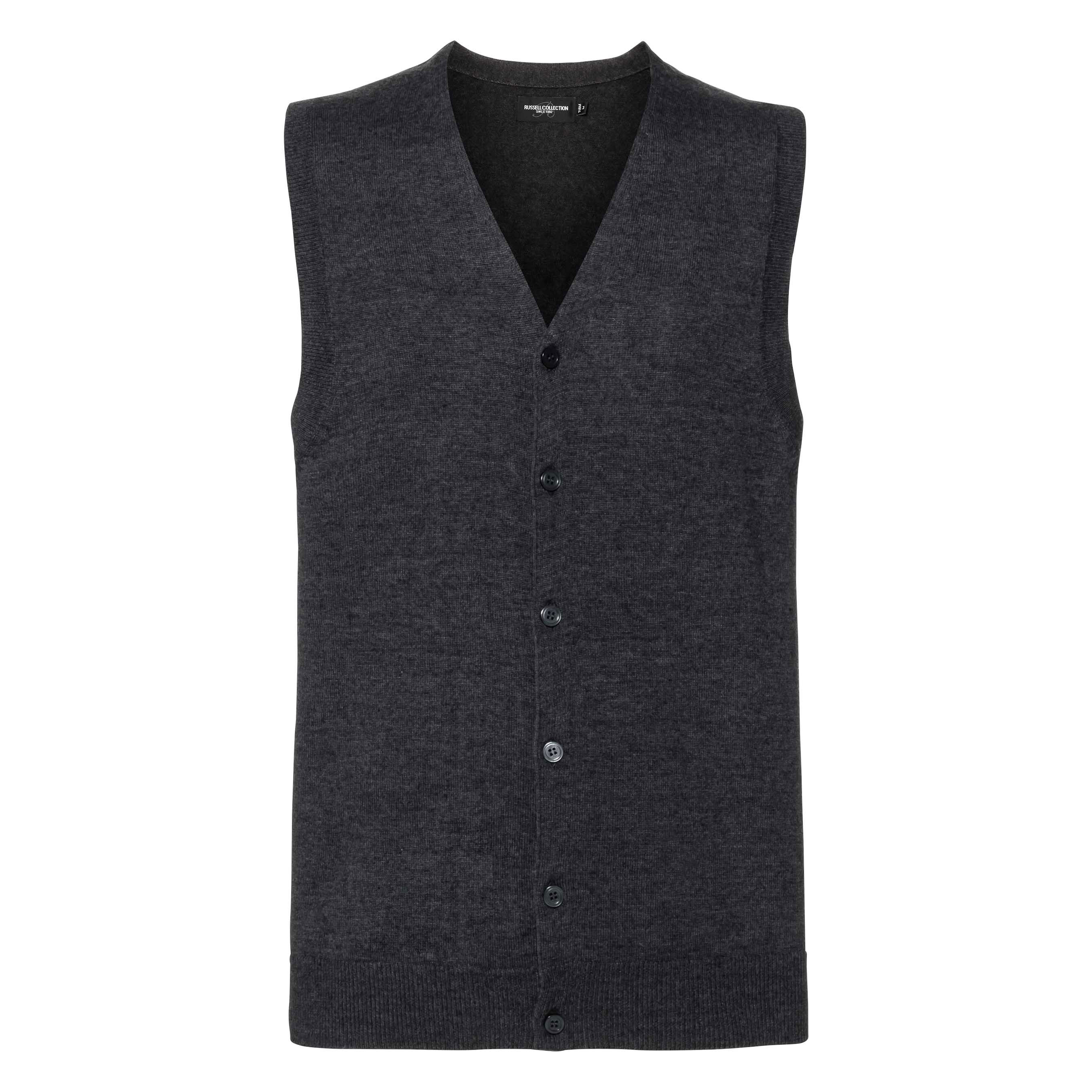 R719M-Mens V-Neck Sleeveless Knitted Cardigan